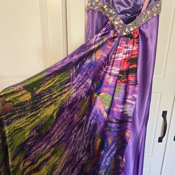 stunning purple beaded/jeweled detailed gown by BLUSH Prom by Alexia - Picture 3 of 15